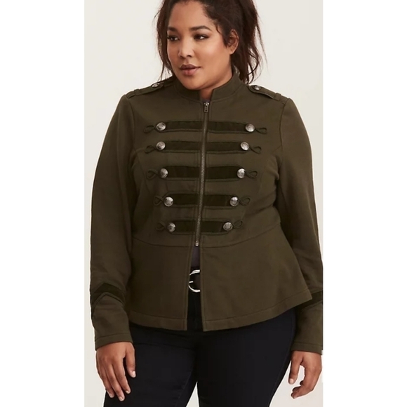 Torrid black military style jacket size 00 = m/ or 10